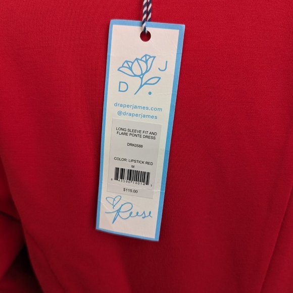 Draper James Long Sleeve Fit and Flare Ponte Dress - Picture 4 of 10